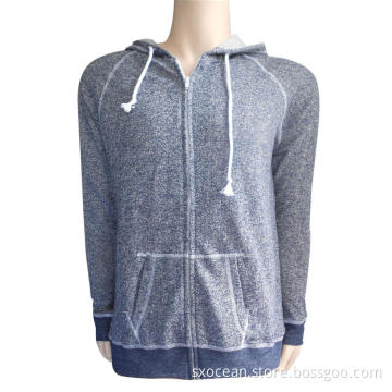 Lady's 60% cotton 40% polyester full zipper hoodies